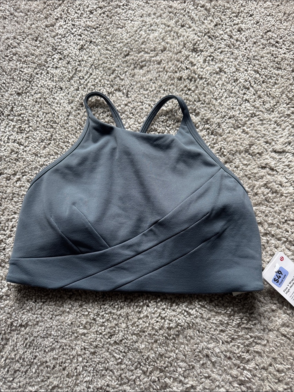 Women's Grey Lulu High-Neck sports bra
